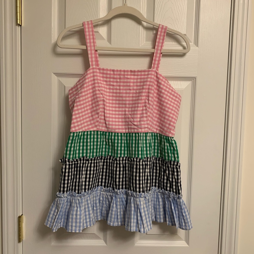 Crown& Ivy Tiered Gingham Tank Top - medium